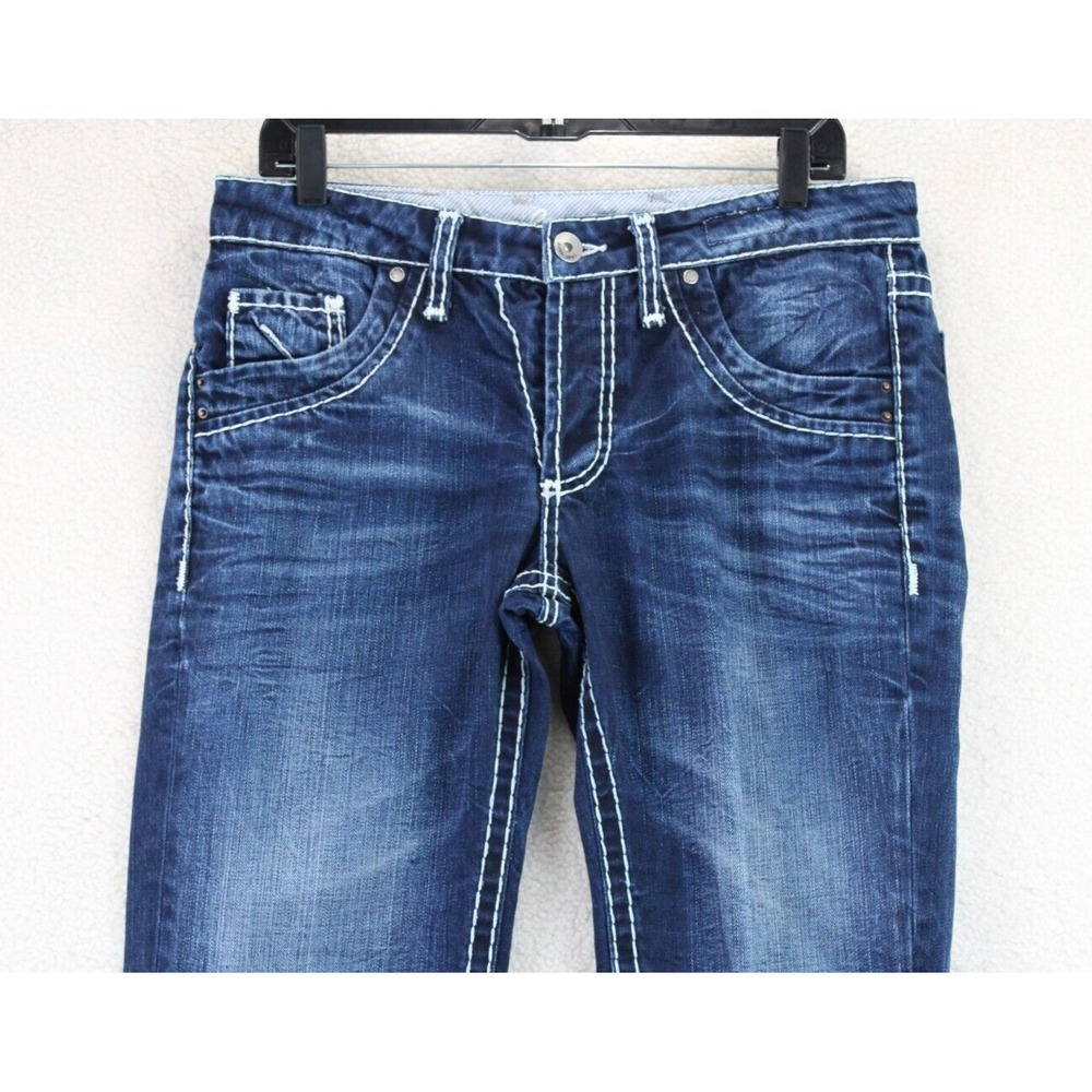 Camp David Men Nick Regular Fit Dark Wash Denim Jeans White Stitching Size 31x32 - Picture 3 of 16